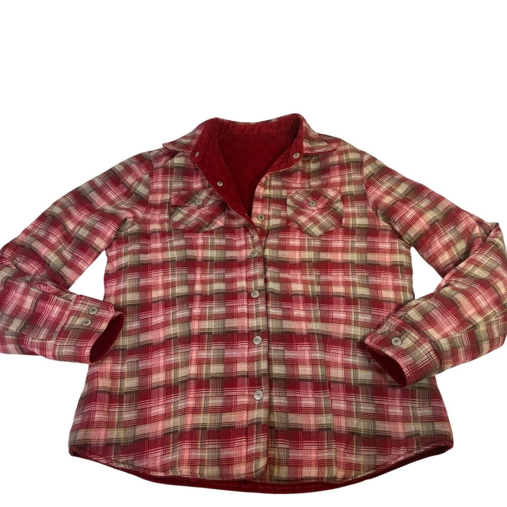 GUIDE SERIES Reversable Red/Red Plaid Button Up Jacket - Medium C2